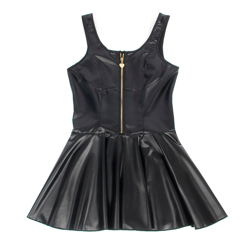 Subblime - 957667 abito in pelle con zip cuore nero s/m