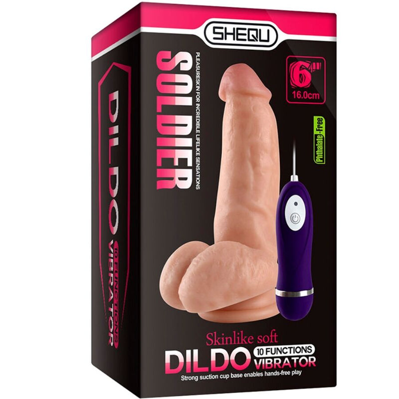 Shequ - dildo vibratore soldato con telecomando 16 cm