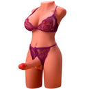 Xise - miah lady boy torso femminile con dildo con vibrazione e spinta 55 cm