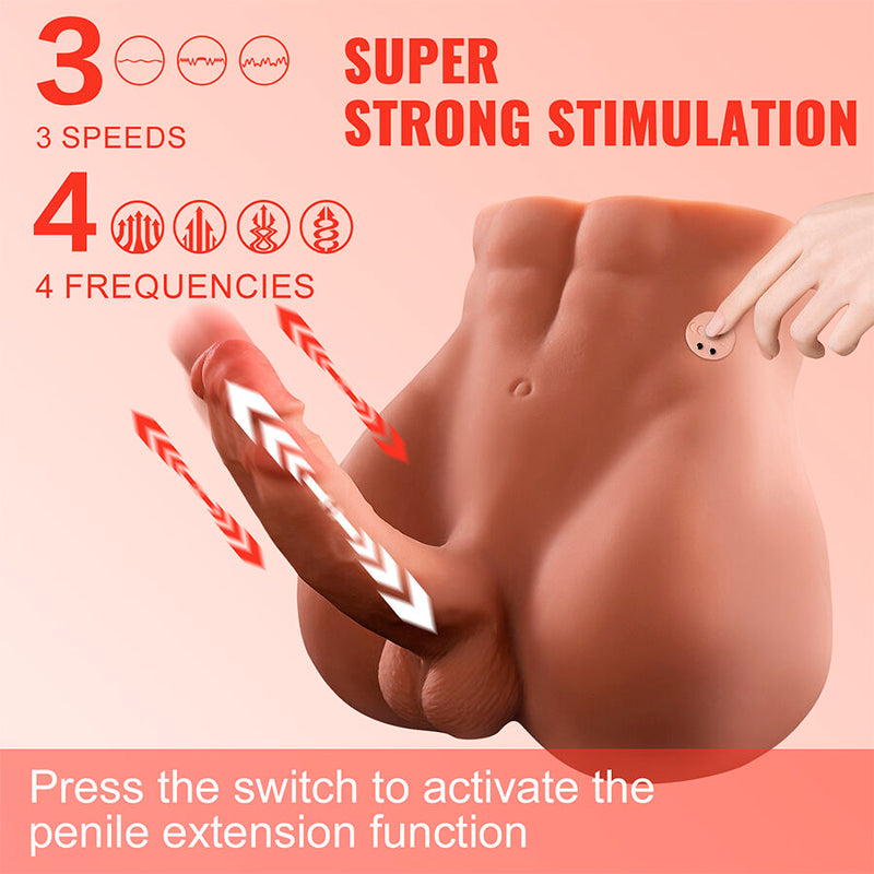 Xise - bertlett dildo ass realistico dildo e ano masturbatore posizione frontale con spinta 18 cm