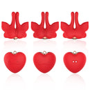 Armony - morsetti per capezzoli magnetici con vibrazione a forma di farfalla rossi