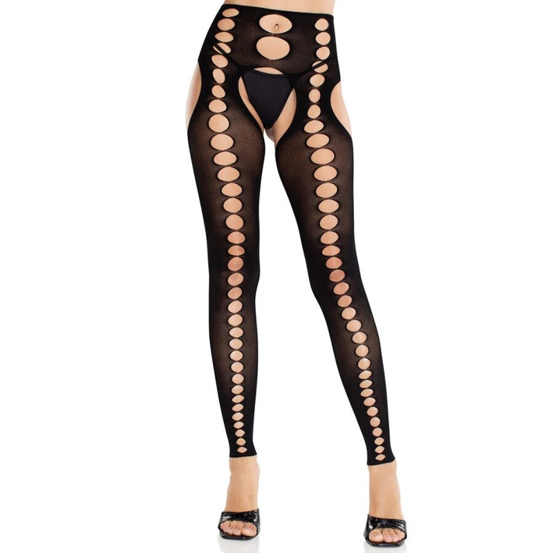 Leg avenue - calze coprenti senza cuciture senza spalline nere
