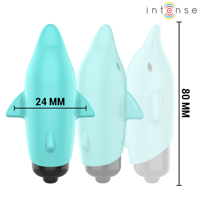 Intense - echo vibrante bullet delfino blu 8 x 4,7 cm