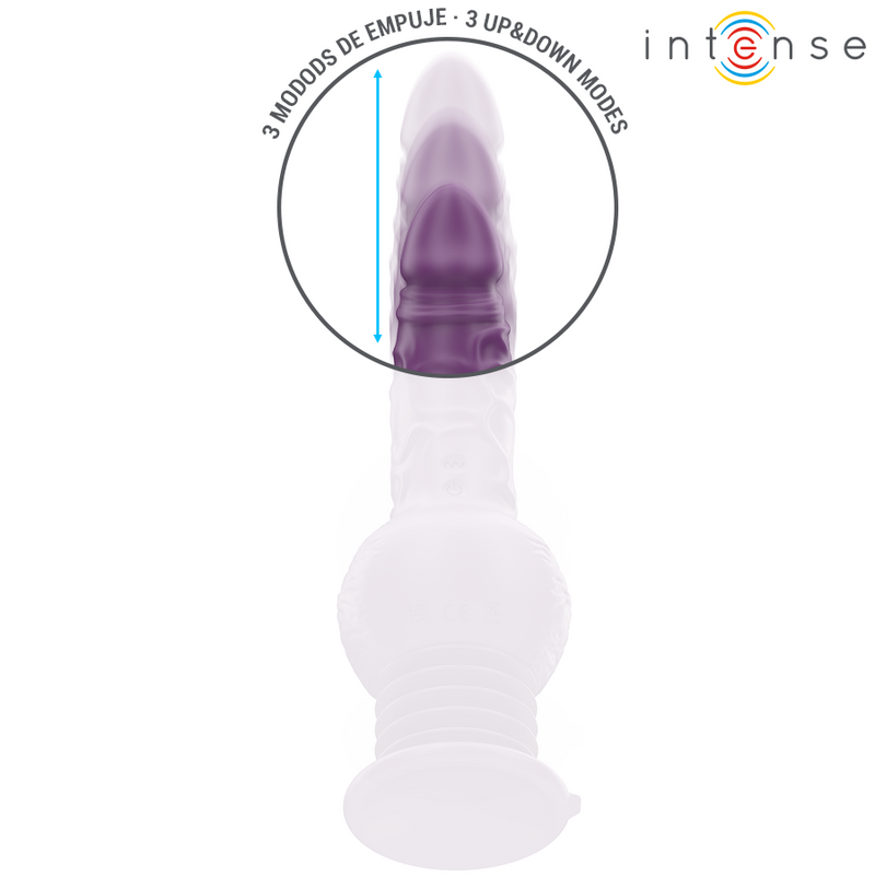 Intense - vibratore multifunzione tatum con vibrazione su e giù 24 cm viola