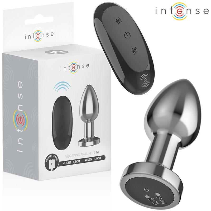 Intense - plug anale 10 vibrazioni metallo con telecomando m