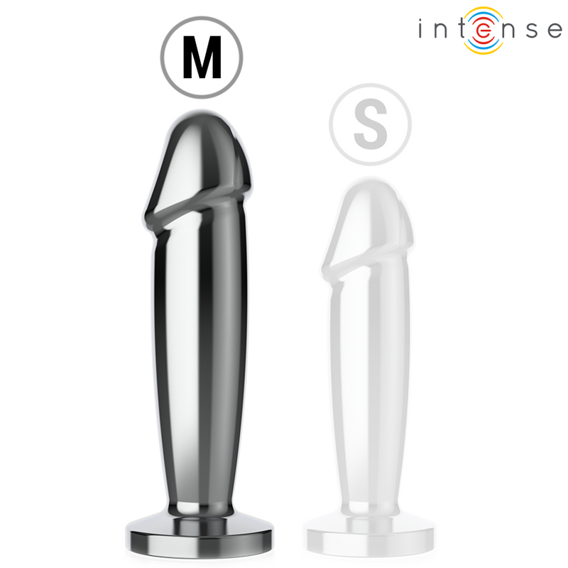 Intense - anal plug 10 vibrazioni dildo metallo con telecomando m