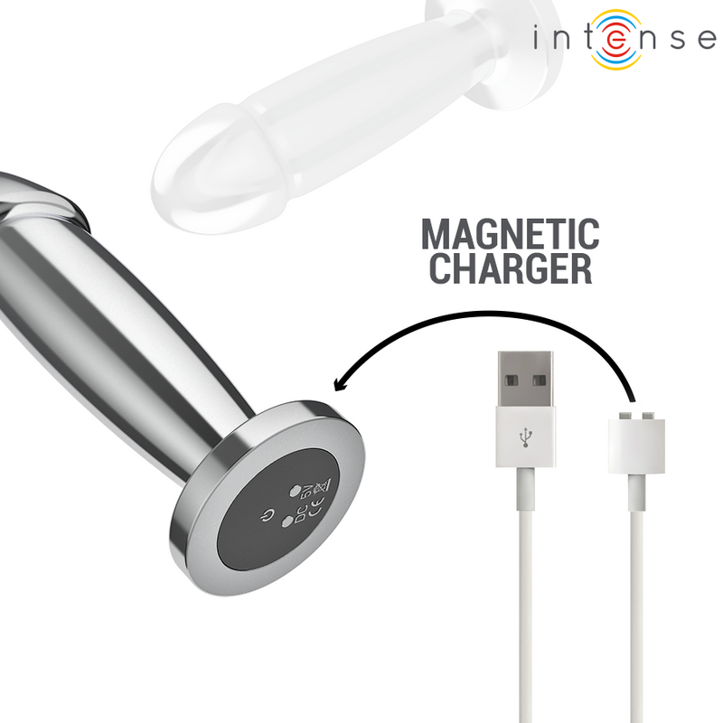 Intense - anal plug 10 vibrazioni dildo metallo con telecomando m