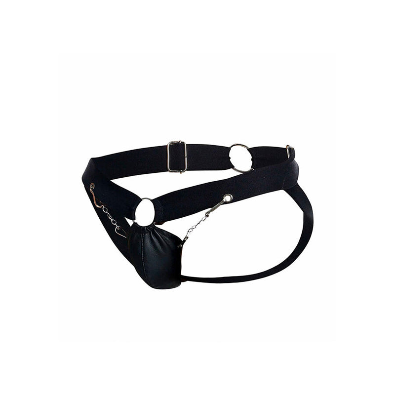 Mob - dngeon jockstrap nero con catena taglia unica