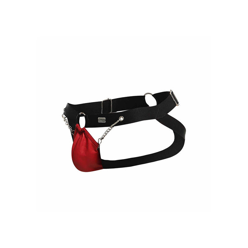 Mob - dngeon jockstrap rosso con catene taglia unica