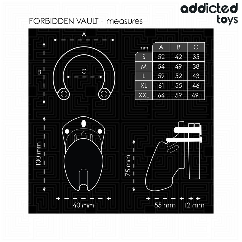 Addicted toys locked - gabbia per pene forbidden vault 10 cm
