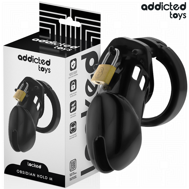 Addicted toys locked - gabbia per pene obsidian hold taglia m