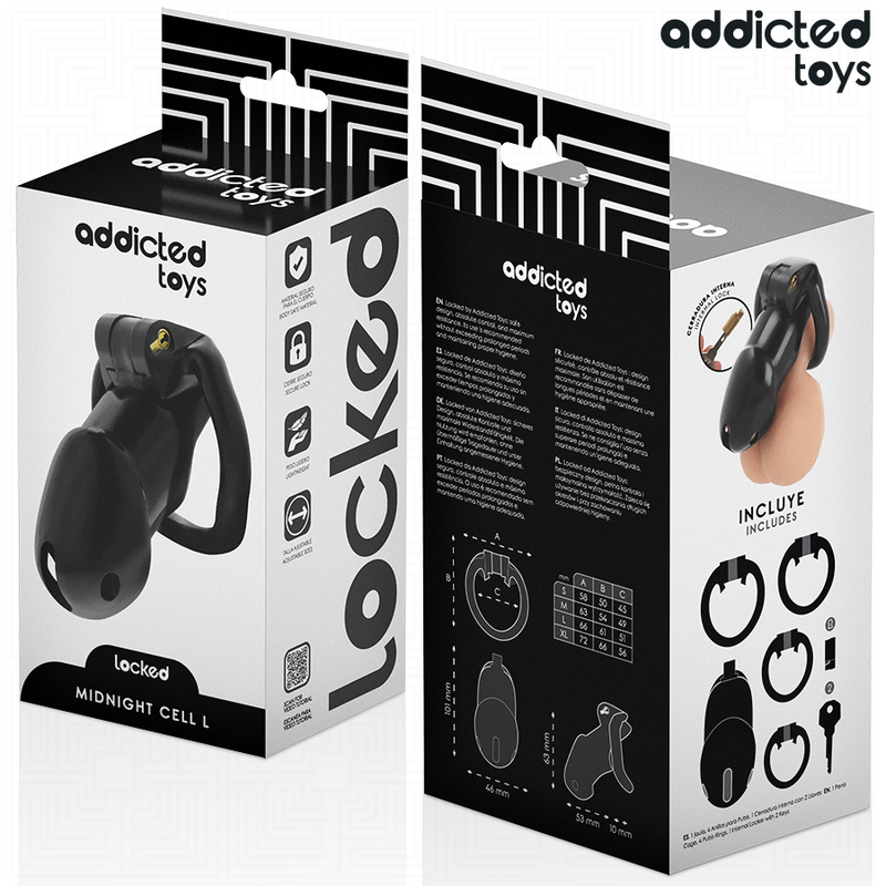 Addicted toys locked - mindnight cell gabbia per pene taglia l