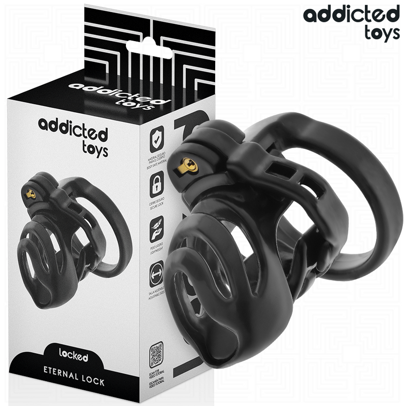 Addicted toys locked - gabbia per pene con bloccaggio eterno 9 cm