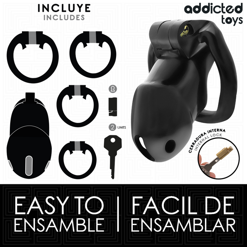Addicted toys locked - mindnight cell gabbia per pene 4.2 cm taglia m