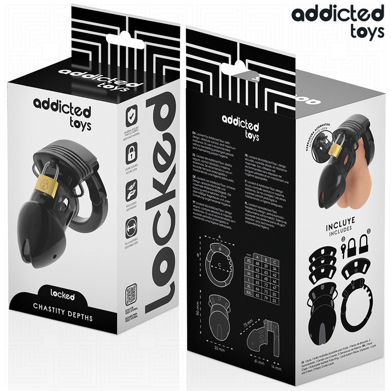 Addicted toys bloccato - gabbia per pene profonda di castità 7,5 cm