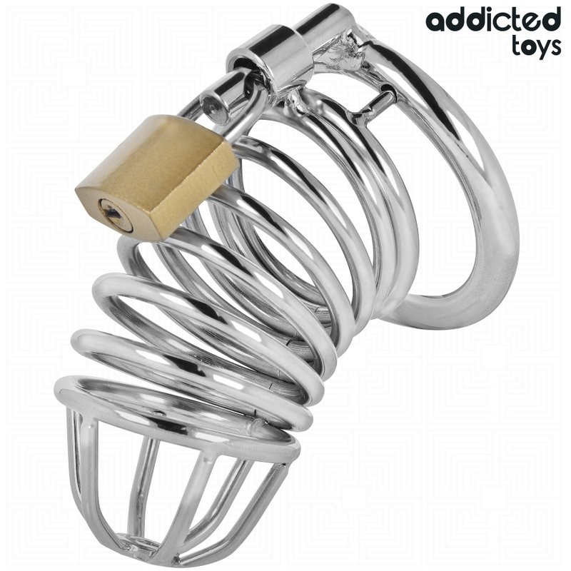 Addicted toys locked - gabbia per pene in metallo con cellule di ferro 4 cm taglia s