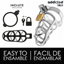 Addicted toys locked - gabbia per pene in metallo con bloccaggio argento taglia s