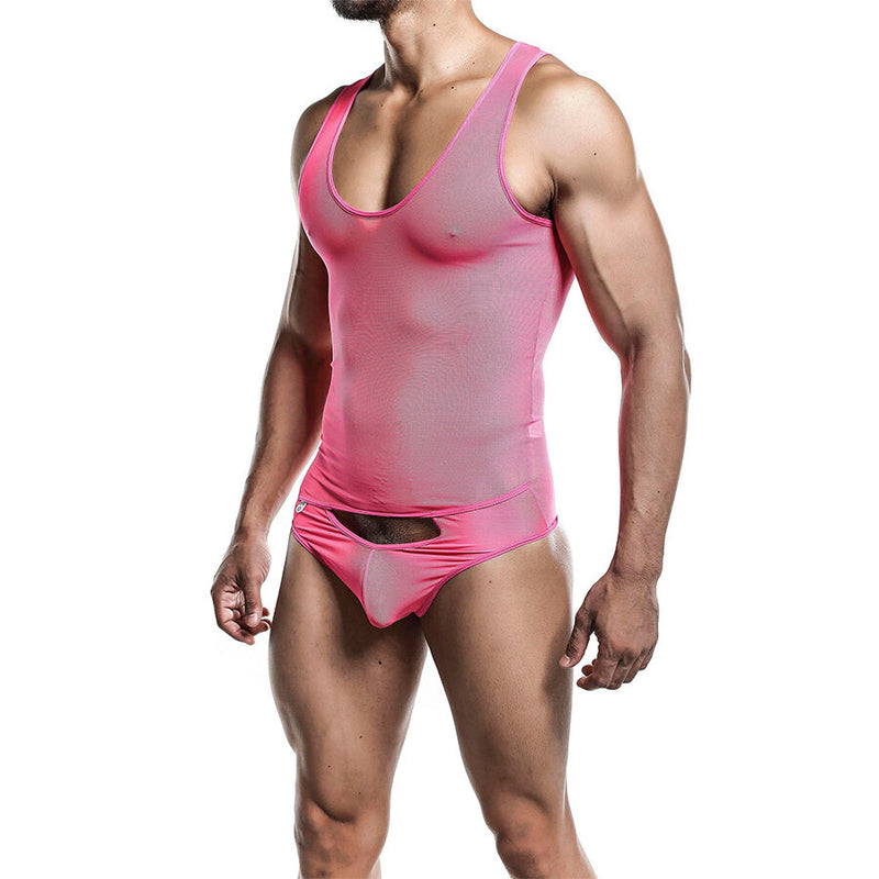 Mob - bodysheer rosa trasparente taglia s/m