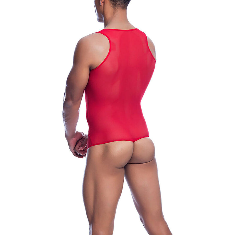 Mob - bodysheer rosso trasparente taglia s/m