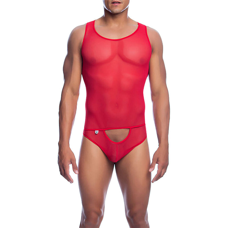 Mob - bodysheer rosso trasparente taglia l/xl