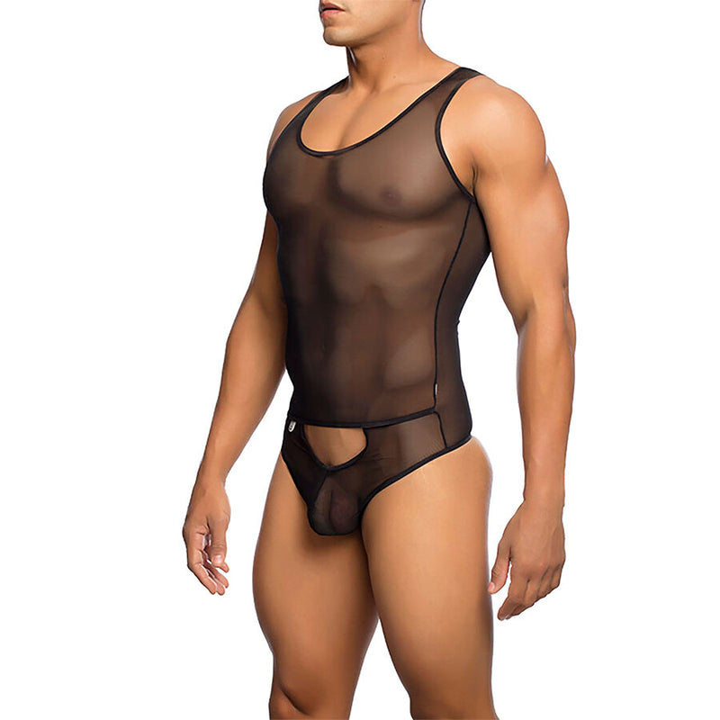Mob - bodysheer nero trasparente taglia s/m