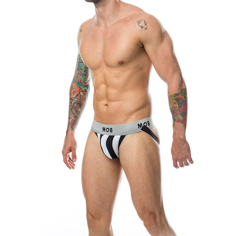 Mob - jock bianco a righe classiche taglia s