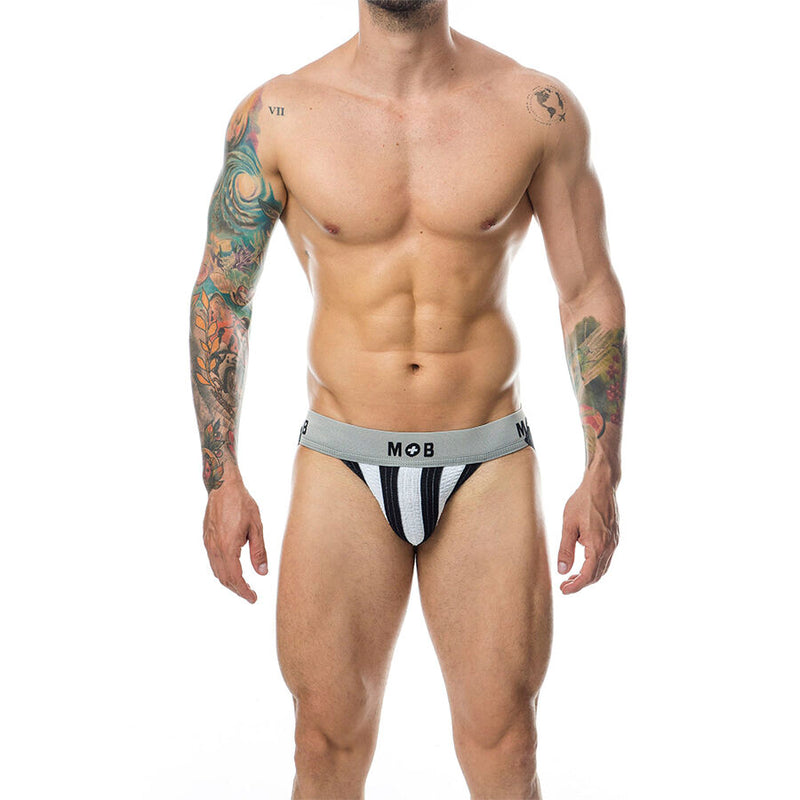 Mob - jock bianco a righe classiche taglia m