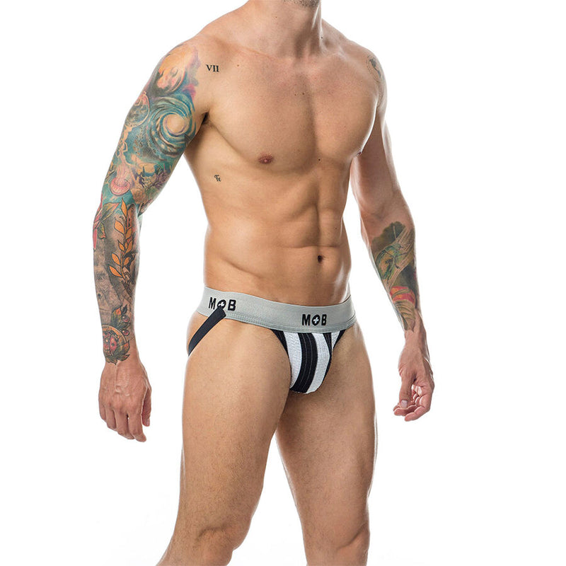 Mob - jock bianco a righe classiche taglia l