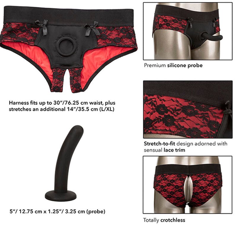 Calexotics - scandalo set di slip senza cavallo con dildo taglia l/xl