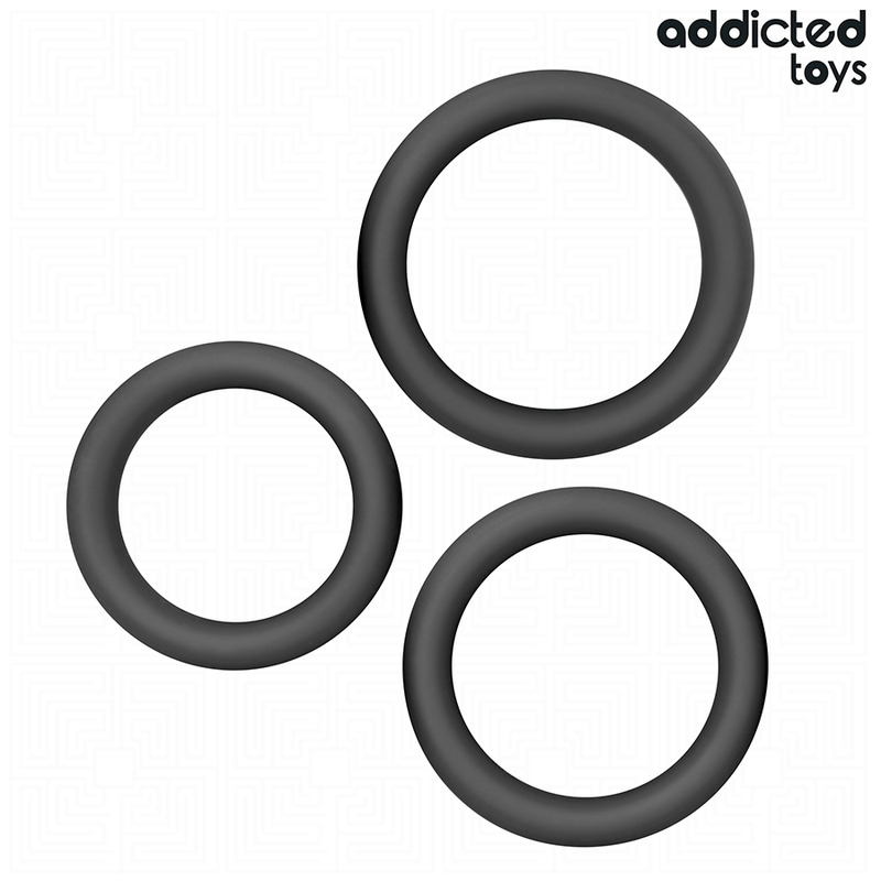 Addicted toys - set di anelli piatti in silicone