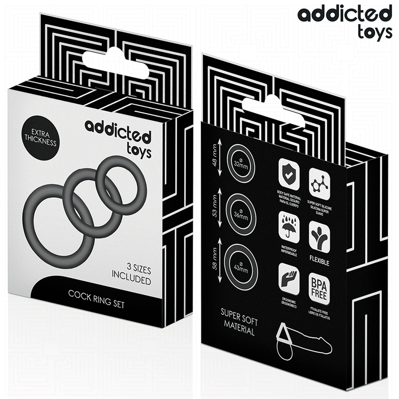 Addicted toys - set di anelli in silicone modello 1