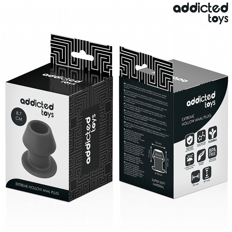 Addicted toys - extreme hollow anal plug taglia m 8,7 cm