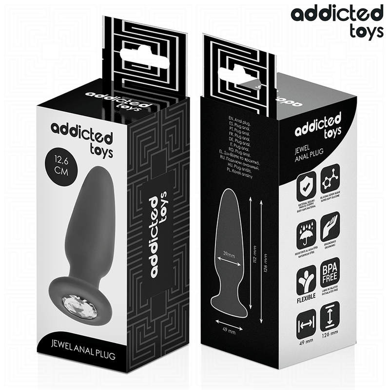 Addicted toys - plug anale con gioiello taglia l 12,6 cm