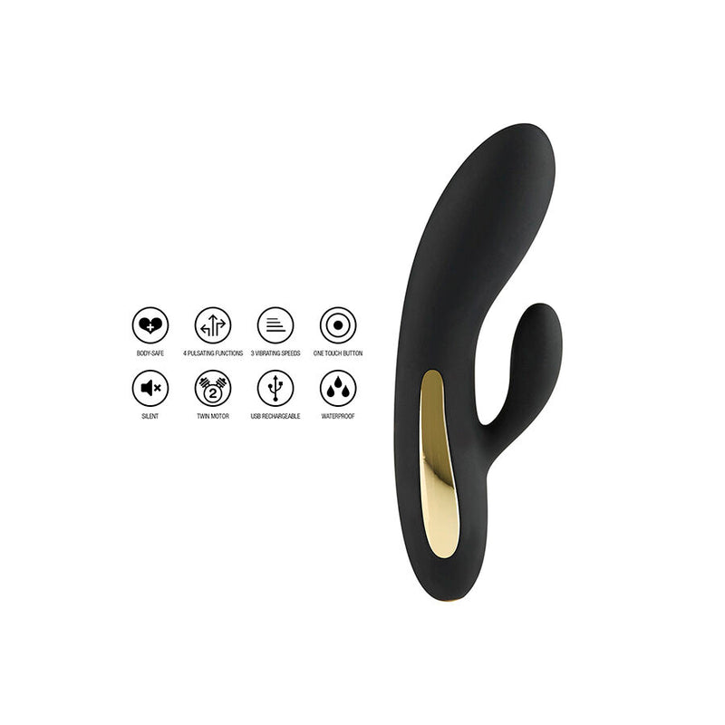 Toyjoy - vibratore coniglio nero spplendor light