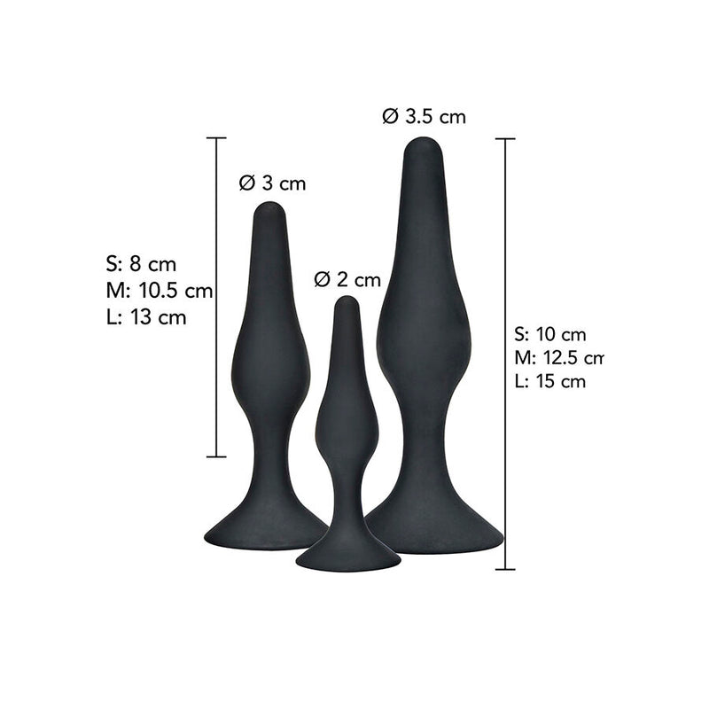 Toyjoy - anal play curvy companions plug anale 3 pezzi nero
