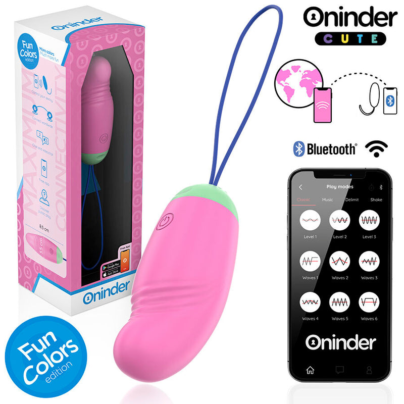 Oninder cute - uovo vibro-rotante in silicone 360° per amore e piacere - app gratuita in tutto il mondo