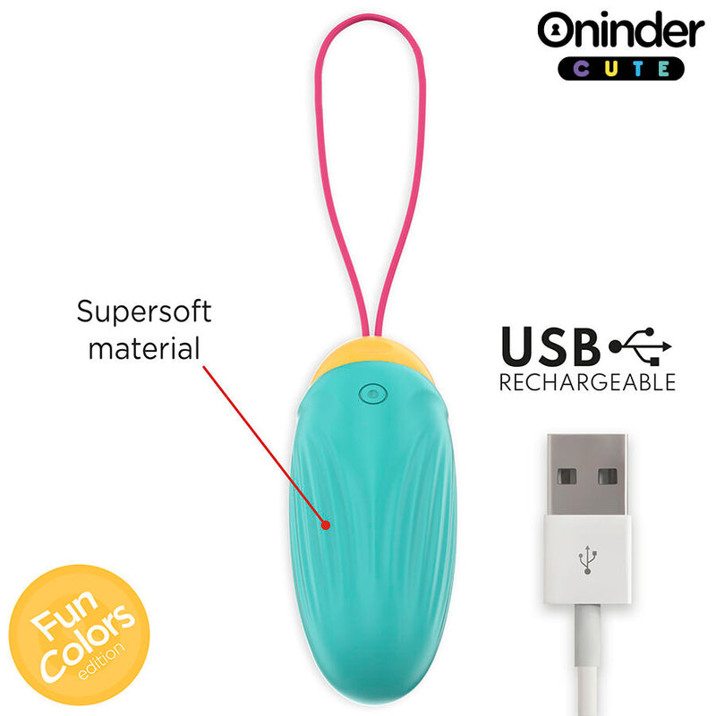Oninder cute - uovo vibro-rotante in silicone con gemma per amore e piacere - app gratuita in tutto il mondo