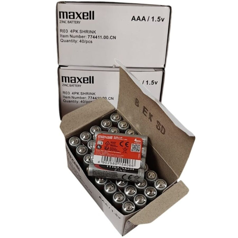 Maxell - batteria salina manganeso aaa r03 retrattile*4