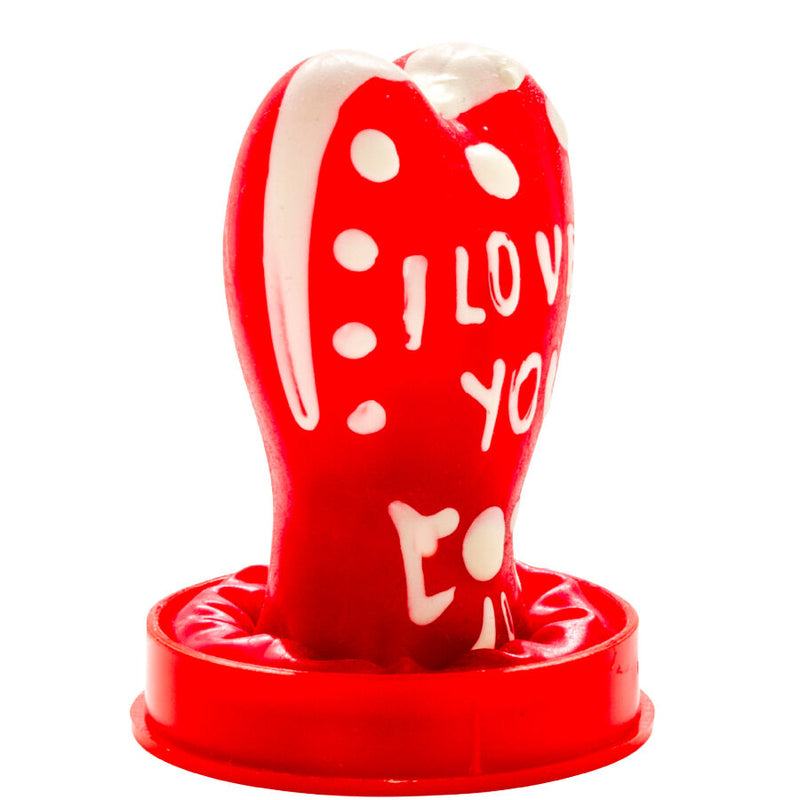 Condomerie - preservativi novità dipinti a mano cuore - modello i love you 1