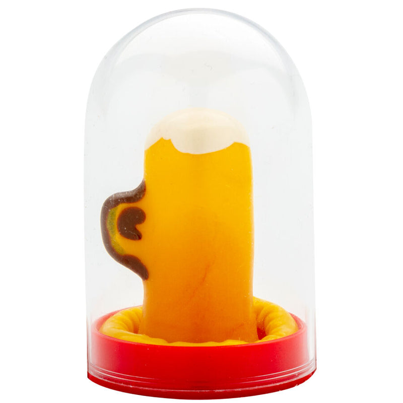 Condomerie - preservativi novità dipinti a mano bicchiere di birra