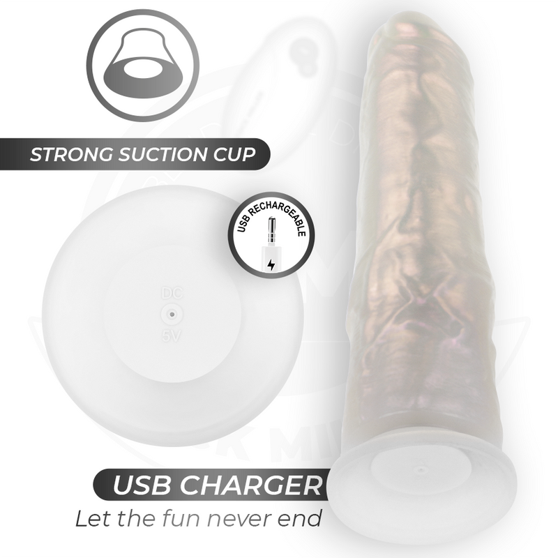Cock miller - dildo con ventosa, luci e vibrazione con telecomando bianco 19,5 cm