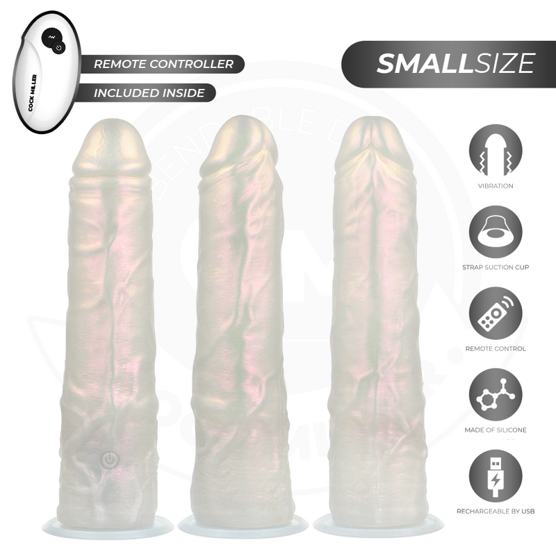 Cock miller - dildo con ventosa, luci e vibrazione con telecomando bianco 19,5 cm
