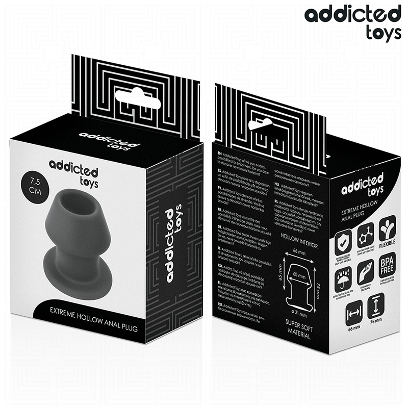 Addicted toys - extreme hollow anal plug taglia s 7,5 cm