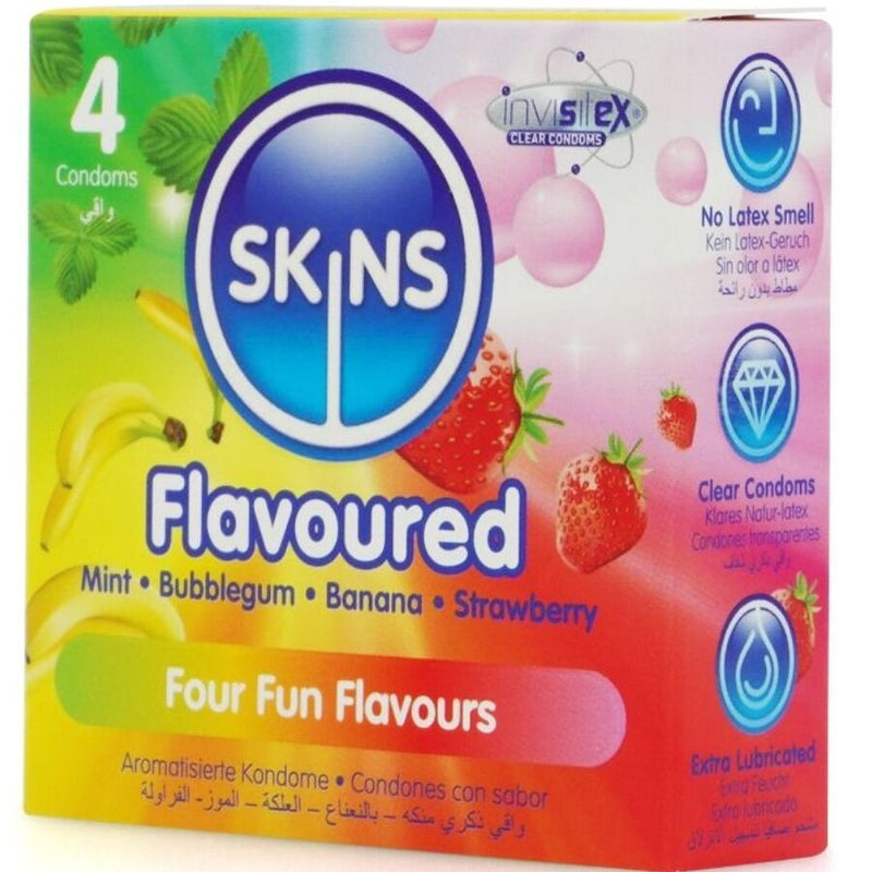 Skins - preservativi multigusto premium confezione da 4