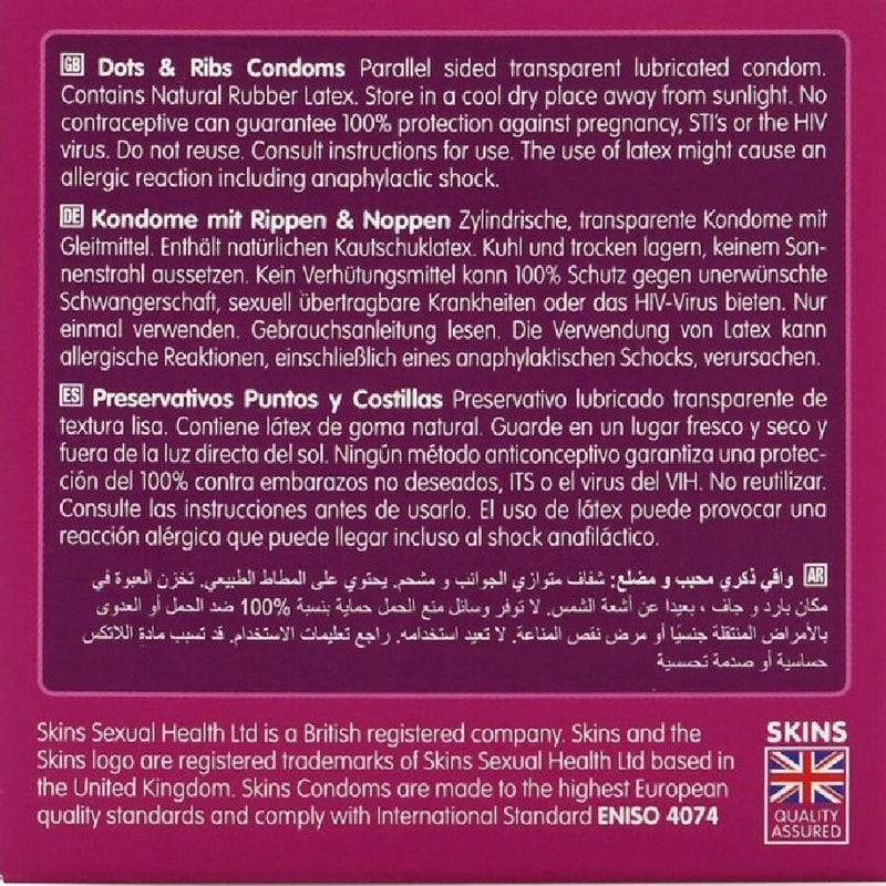 Skins - dots & ribs premium condoms confezione da 4