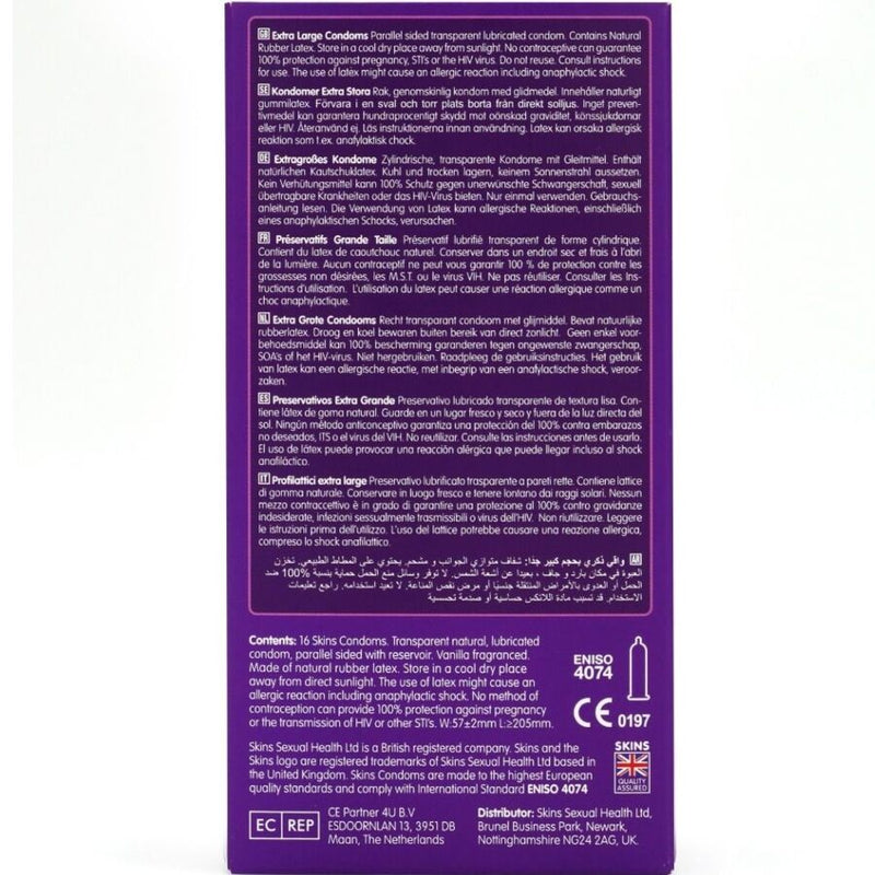 Skins - preservativi extra large premium confezione da 16