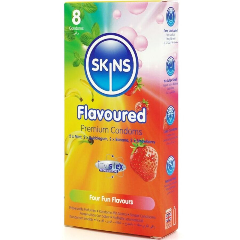 Skins - preservativi multigusto premium confezione da 8