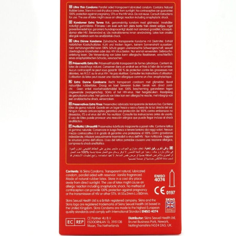 Skins - preservativi ultra sottili premium confezione da 16