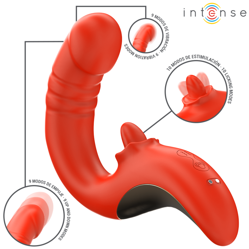 Intense - paulina vibratore e stimolatore a forma di u rosso