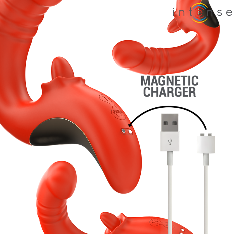 Intense - paulina vibratore e stimolatore a forma di u rosso